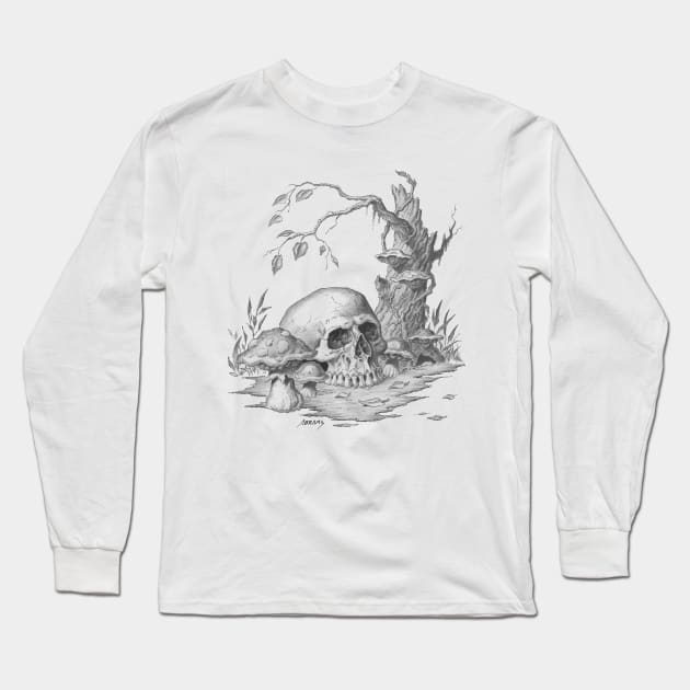 Autumn Skull Long Sleeve T-Shirt by Paul_Abrams